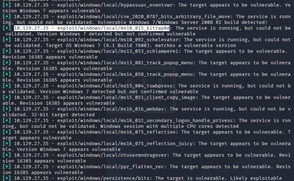 Vulnerabilidades detectadas por local_exploit_suggester